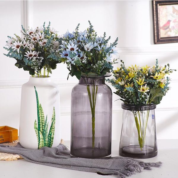 

1pc daisy artificial flower arrangement set fake simple vase home decoration decorative flowers & wreaths