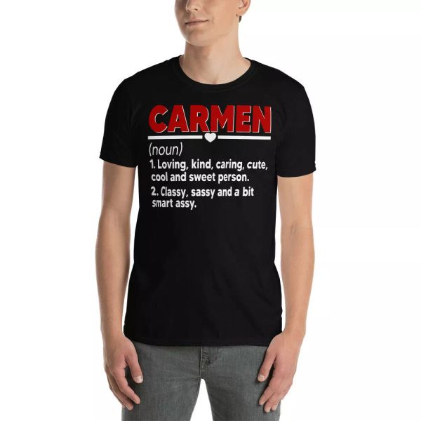 

birthday shirt carmen definition funny name personalized birthday gifts t-shirt, White;black