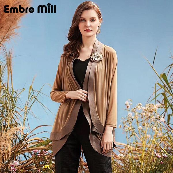 

women's vests spring and summer long-sleeved plus size coat loose elegant ruffled vintage open stitch s-2xl, Black;white