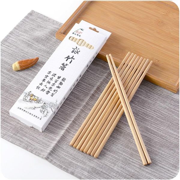 

pairs bamboo non-slip reusable sushi chopsticks set chinese gift mildew proof tableware kitchen tool