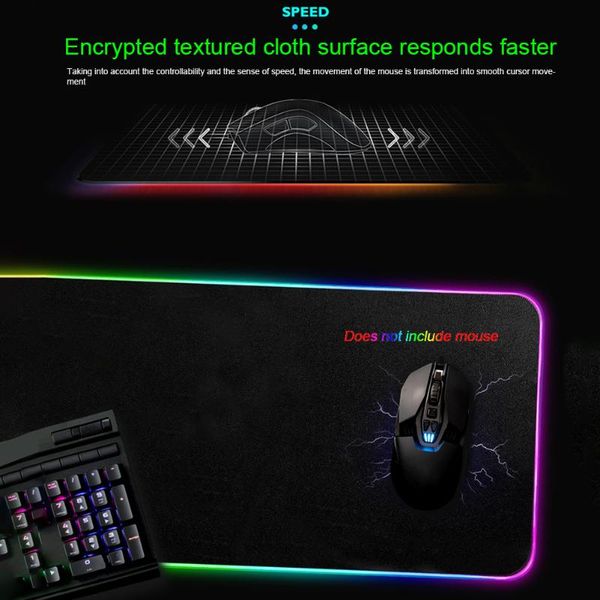 

mouse pads & wrist rests desknon slip large 14 light modes rubber base gamer high performance led plug and play color gradient rgb gamin
