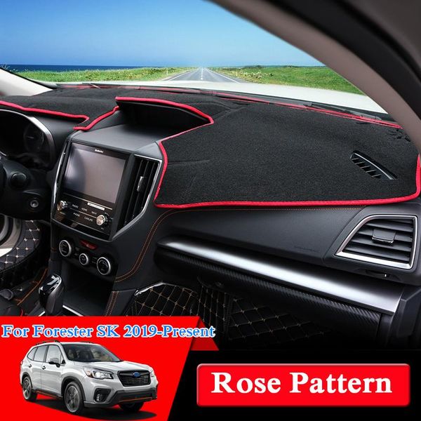 

anti-slip mats qcbxyyxh for forester sk 2021 rose pattern dashboard mat protective interior pophobism pad shade cushion car styling