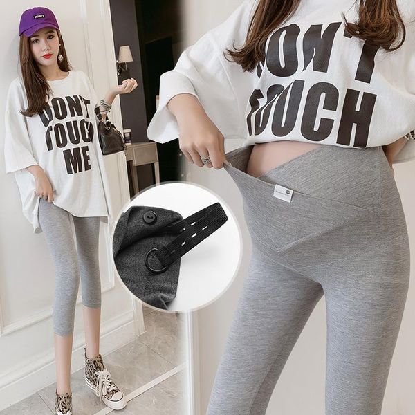 

maternity bottoms pregnant elasticity loose pure color stomach pants women leggings thin section casual trousers clothings, White