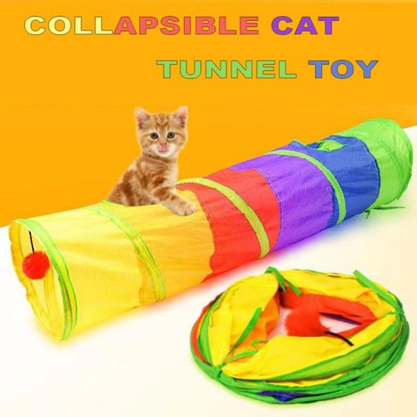 

cat beds & furniture colorful delicate foldable multicolor tube tunnel nest play toy for outdoor