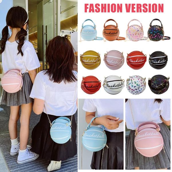 

evening bags trendy basket ball handbag round messenger shoulder for women pu chain mini handle party shopping bag