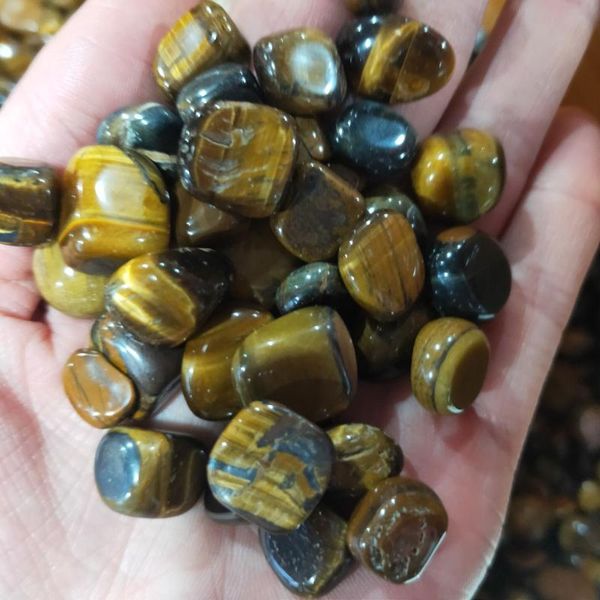 

decorative objects & figurines natural yellow tiger eye tumbled stone healing reiki crystal chakra gravels stones and minerals