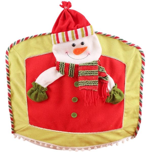 

chair covers -merry christmas cover santa snowman deer holiday party kitchen dining table back slipcover decor