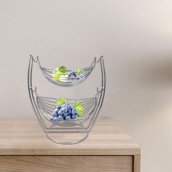 

storage baskets 2 tier fruit basket vegetables display stand save space removable draining food kitchen organizer deskliving room
