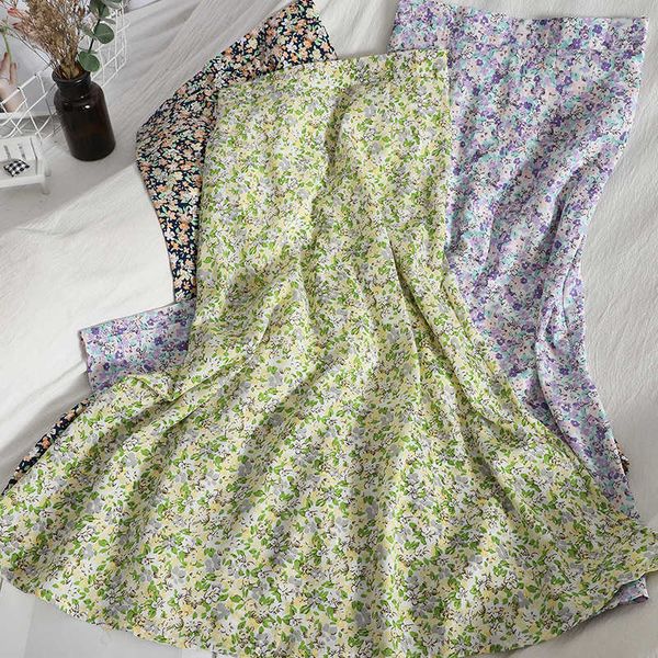 

summer chiffon beach print smoking female high tail sweet flowers smoke for womens fashion midi long finger women's clothing, Black