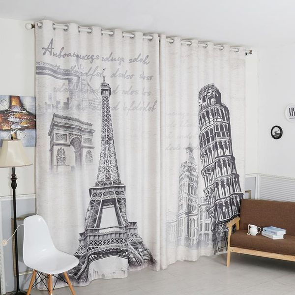 

custom made 2x grommet window drapery curtain nursery kids children room dressing tulle 200 x 260cm leaning eiffel tower & drapes