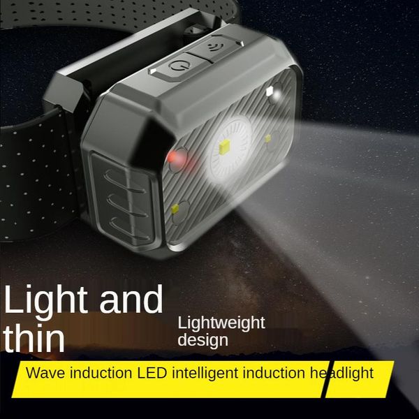 

headlamps rechargeable outdoor exploration headlamp charging sensing headset led night fishing search riding light strong