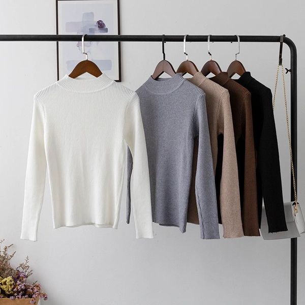

half-high neck knitted sweaters for women autumn /winter thick pullover with outer wear /inner bottoming shirt sa263 women's, White;black