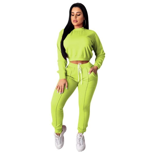 

two piece dress echoine autumn winter women tracksuit set jogging femme and pants matching sweat suits clothes 2021, White