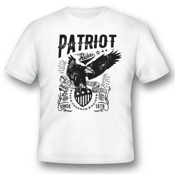 

patriot riders god bless america black or white tee, White;black