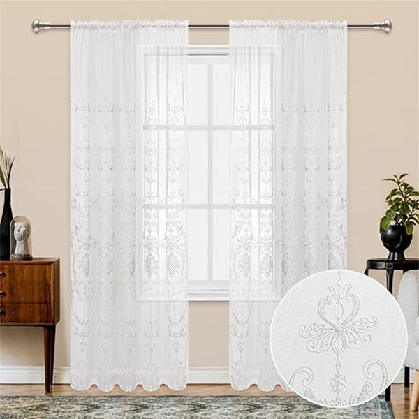 

curtain & drapes european floral tulle curtains for living room bedroom white embroidered kitchen window treatment