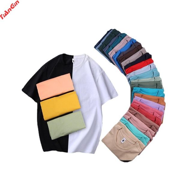 

men's t-shirts 2021 summer men 's t- shirt loose solid color harajuku oversized casual short sleeve tees cotton, White;black