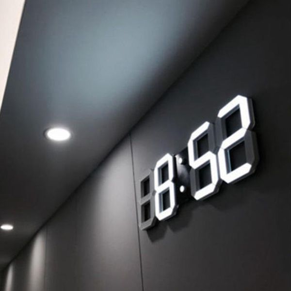 

modern design large digital led wall clock big creative vintage watch home decoration decor 3d white clocks