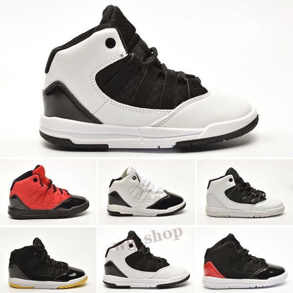 

kids 11 11s space jam shoes bred concord metallic silver children boy girls gym red white pink sneakers toddlers birthday gift, Black