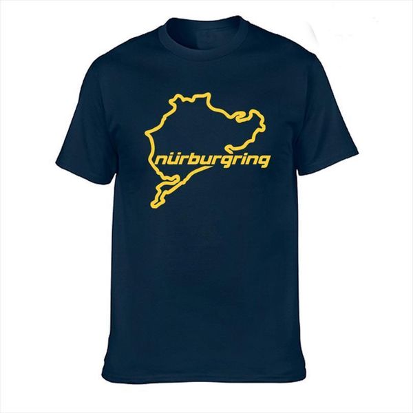 

car styling racing road mens t shirts nurburgring casual cotton summer short sleeve funny mans men clothing, White;black