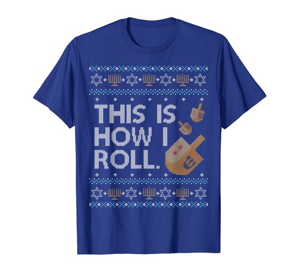 

Funny Ugly Hanukkah Sweater Shirt How I Roll Dreidel Tshirt, Mainly pictures