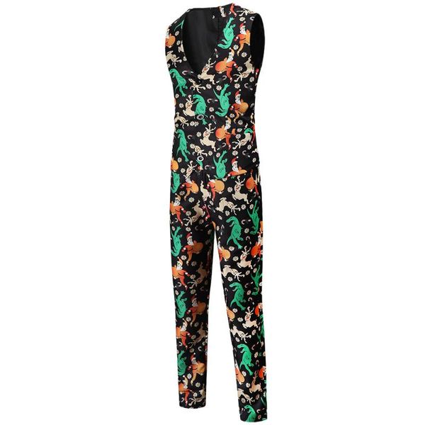 

men's vests 2021 autumn/winter vest trousers set 2 pieces christmas print casual suit, Black;white