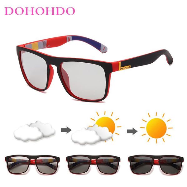 

sunglasses dohohdo pochromic men women change color polarized driving sun glasses anti-glare goggle uv400 2021, White;black