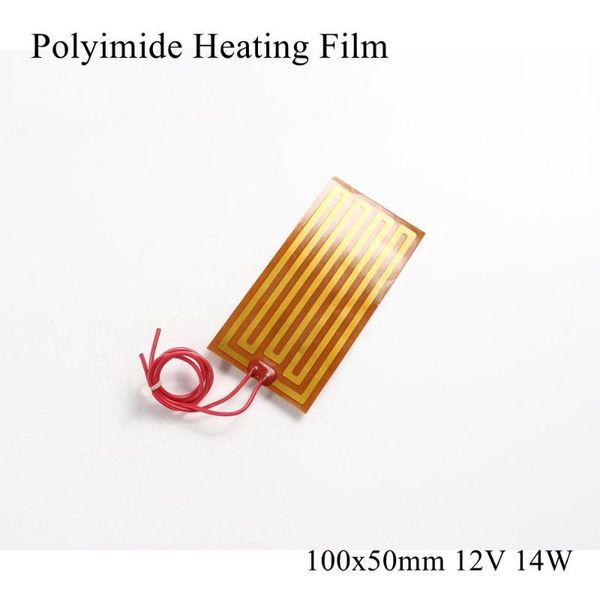 

carpets 100x50mm 12v 14w pi heating film plate polyimide electric heated panel pad mat electrotherma flexible adhesive foil oil heater