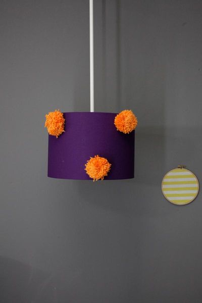 

chandeliers purple color children room baby chandelier light stylish design kids lighting 2021 orange pompom