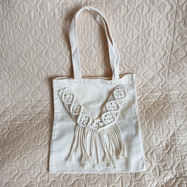 

evening bags macrame bohemian handmade woven casual tote shoulder canvas messenger open large capacity shopping handbags for women