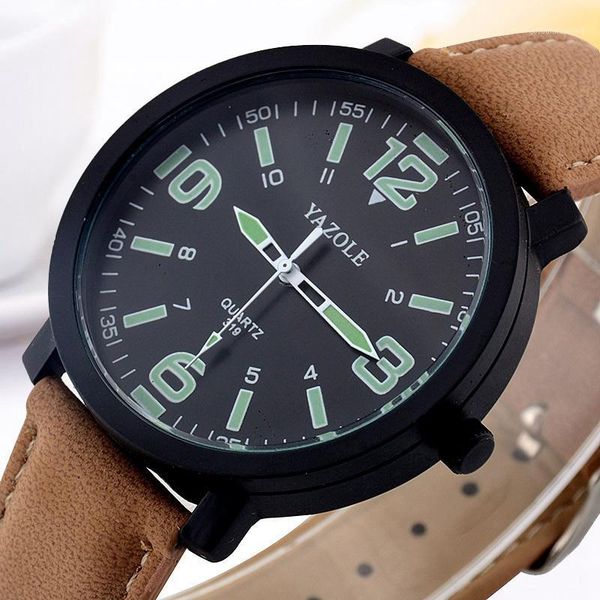 

wristwatches yazole ceasuri watches men watch hodinky male clock fashion luminous quartz wristwatch reloges hombre saat, Slivery;brown