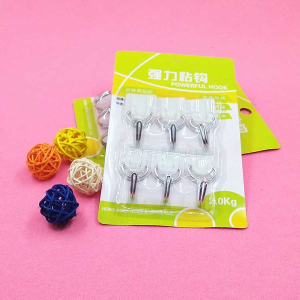 

t strong adhive hook 6, kitchen bathroom wall hanging cloth and hats , nail tracels behind