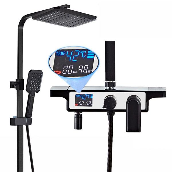 

digital black shower set and cold bath mixer bathroom bathtub faucet with display sets