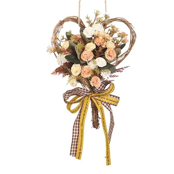 

decorative flowers & wreaths rose wreath butterfly home wedding decoration pink mother's day simulation carnation heart-shaped wall bow