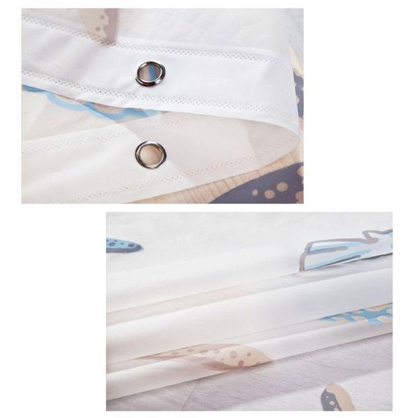 

seaside fresh style peva modern shower curtain cute colorful starfish seashell moldproof waterproof partition bathroom product curtains