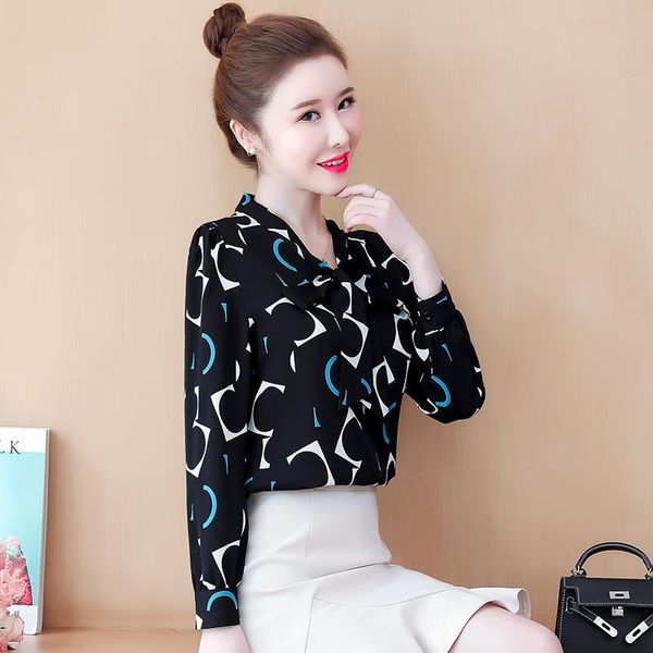 

fashion full sleeve shirt womens spring chiffon women shirts white pink black 0181 women's blouses &