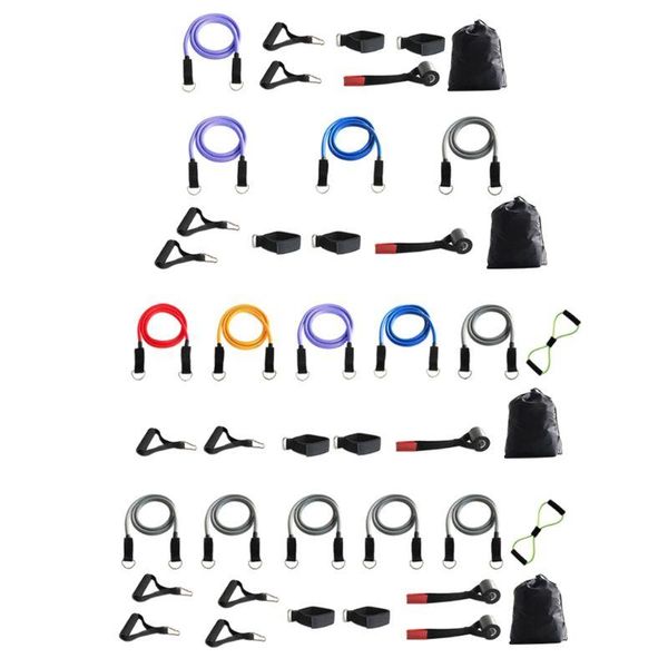 

exercise resistance bands with handles ankle straps door anchors carry bag