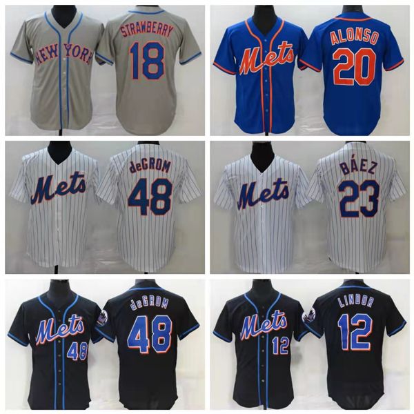 

men women kids mets 12 francisco lindor 23 javier baez jersey new 20 pete alonso york 48 jacob degrom 1 jonathan villar 30 michael conforto, Blue;black