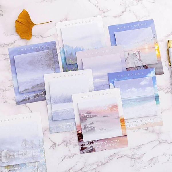 

gift wrap 30pcs self-stick landscape series notes tablememo pads paper sticker bookmark reminder
