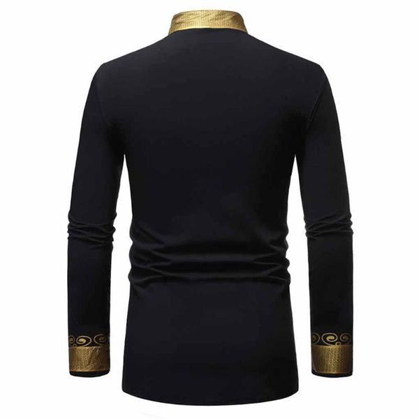 

men's casual shirts klv long sleeve man cotton fashion tunic slim fit printed muscle tee shirt medium length xyin, White;black