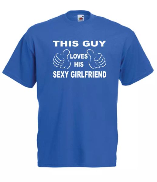 

this guy loves his girlfriend xmas gift idea mens women t shirts s-2xl, White;black
