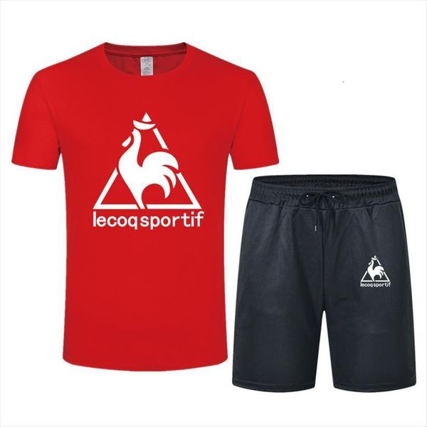 

fashion print cotton round neck men tracksuits short sleeve shorts fitness pants casual sports suit t shirt, Gray