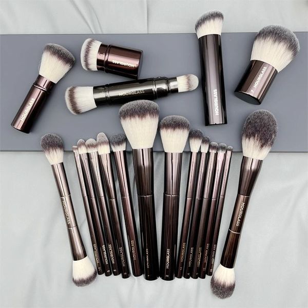 Make-up-Pinsel, Brocha-Sanduhr, komplettes Pinselset, Rouge, Puder, Foundation, Kontur, Lidschatten, Concealer, Eyeliner, Smudger