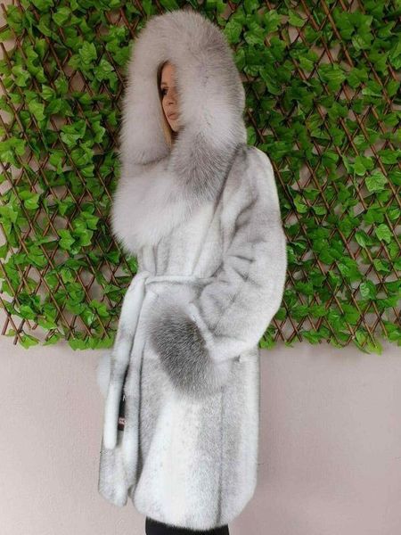 

arlenesain custom design cross patchwork fur women jacket with belt, Black