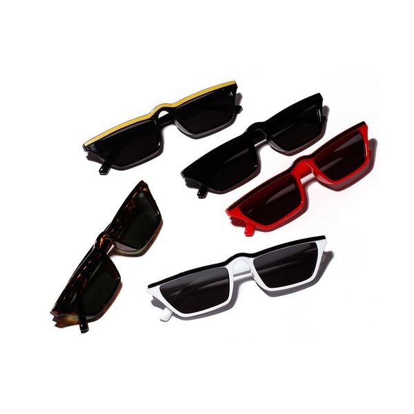 

sunglasses 2021 fine eyebrow frame male korean version tide retro face small square female, White;black