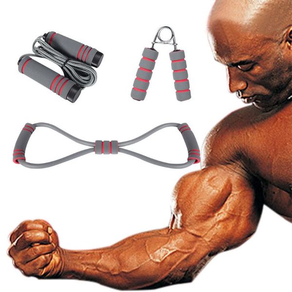 

3pcs/set pull rope fitness exercises resistance bands latex tubes pedal foam handle tension