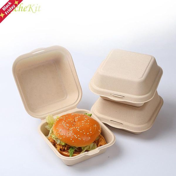 

20/50pcs disposable friendly bento box meal storage prep lunch fruit salad hamburger cake packaging writable gift wrap