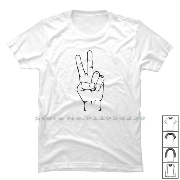 

men's t-shirts peace sign t shirt 100% cotton slogan logan tage joke hand age ace ny funny, White;black