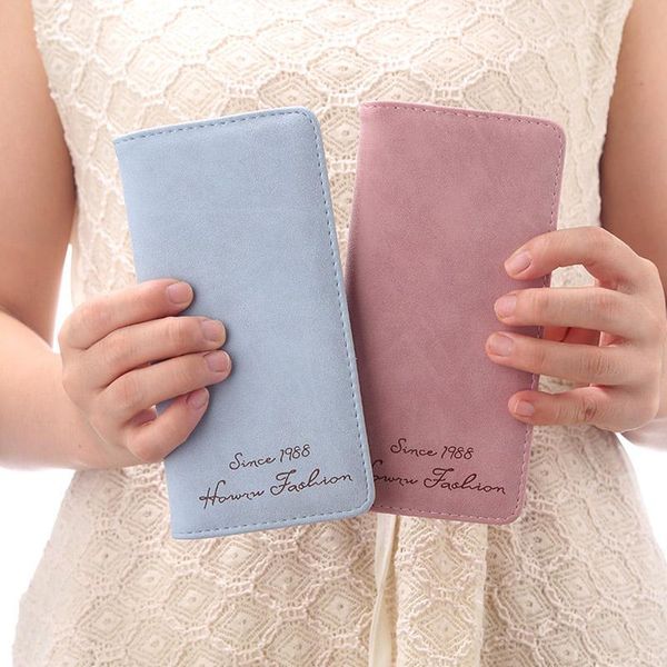 

wallets 2021 fashion women long purse pu leather card holder coin pouch letters billfold casual wallet ka-, Red;black