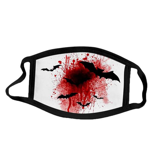 

Halloween blood bat mask cotton adult cloth 3D printing polyester male and female face mask