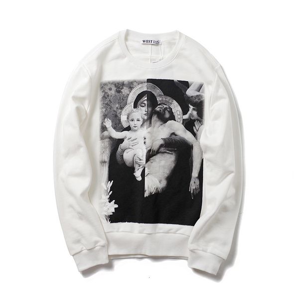 

men's hoodies & sweatshirts virgin mary hoodie, cotton and veet, thick polar lining, hip-hop style, n278, Black